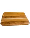 Lipper International Teak Herringbone Rounded Edge Board In Brown