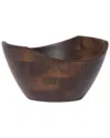 Lipper International Set Of 4 Walnut Finish Small Wavy Rim Bowls