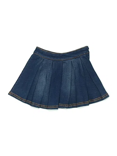 Pre-owned Lipstik Girls Kids' Denim Skirt In Blue
