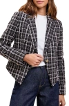 Lipsy Bouclé Crop Blazer In Black