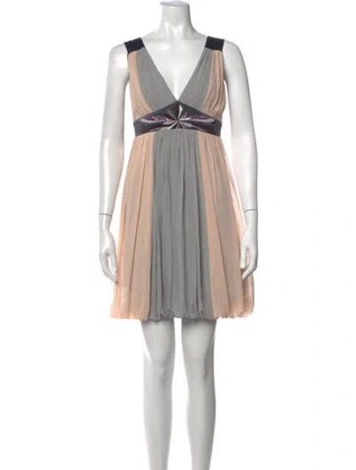 Pre-owned Lipsy Colorblock Pattern Mini Dress In Neutrals