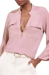 Lipsy Half Zip Utility Top In Pink