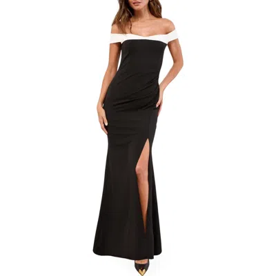 Lipsy Off The Shoulder Maxi Dress In Black