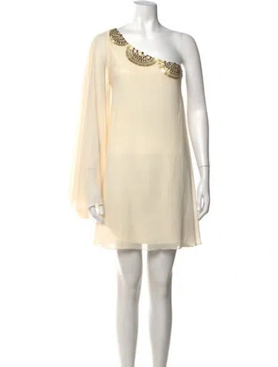 Pre-owned Lipsy One-shoulder Mini Dress In Neutrals