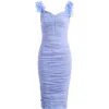 Lipsy Ruched Mesh Midi Dress