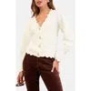 Lipsy Scallop Edge Cardigan In Neutral