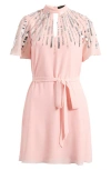 Lipsy Sequin Embellished Cutout Tie Waist Dress