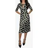 Lipsy Spot Keyhole Midi Dress In Black