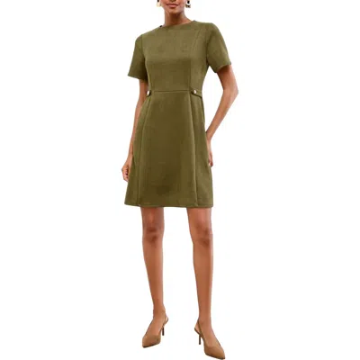 Lipsy Suedette Faux Suede Sheath Minidress In Green