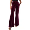 Lipsy Velvet Flare Pants In Burgundy
