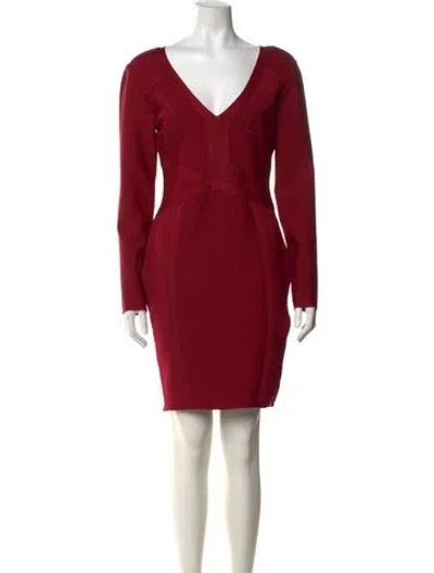 Pre-owned Lipsy V-neck Knee-length Dress W/ Tags In Red