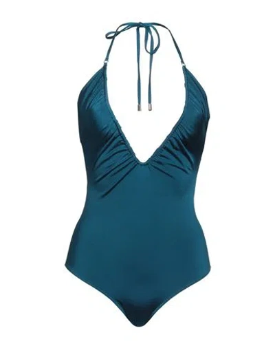 Liquirizia Beachwear Woman One-piece Swimsuit Navy Size L Polyamide, Elastane In Navy Blue