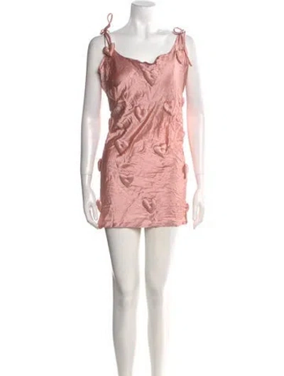 Pre-owned Lirika Matoshi Cowl Neck Mini Dress In Pink