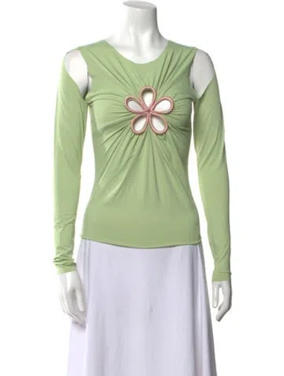 Pre-owned Lirika Matoshi Crew Neck Long Sleeve Top W/ Tags In Green