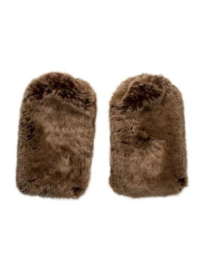 Pre-owned Lirika Matoshi Faux Fur Leg Warmers W/tags In Brown
