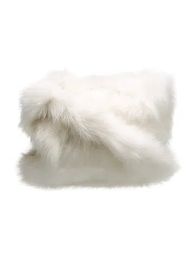 Pre-owned Lirika Matoshi Faux Fur Shoulder Bag In Neutral