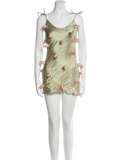 Pre-owned Lirika Matoshi Floral Print Mini Dress In Neutral