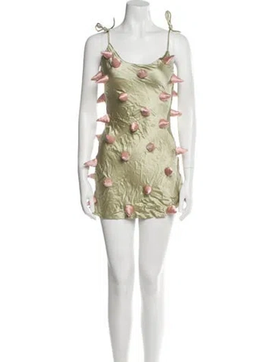 Pre-owned Lirika Matoshi Floral Print Mini Dress W/ Tags In Neutral