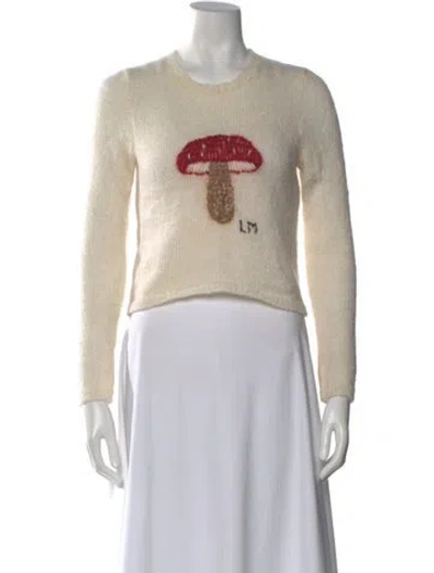 Pre-owned Lirika Matoshi Graphic Print Crew Neck Sweater In Neutral