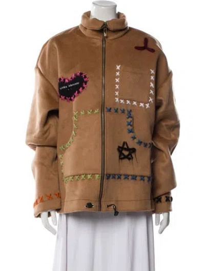 Pre-owned Lirika Matoshi Graphic Print Jacket In Neutral