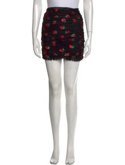 Pre-owned Lirika Matoshi Mesh Accents Mini Skirt In Black