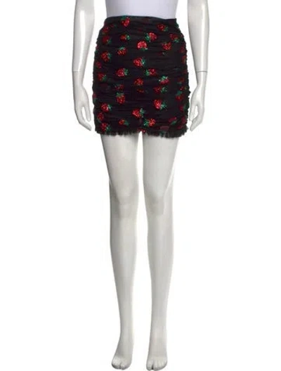 Pre-owned Lirika Matoshi Mesh Accents Mini Skirt In Black