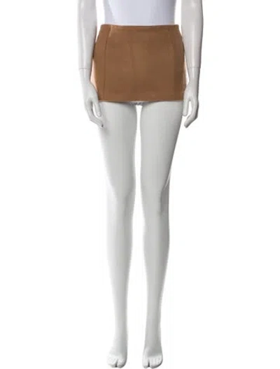 Pre-owned Lirika Matoshi Mini Skirt In Brown
