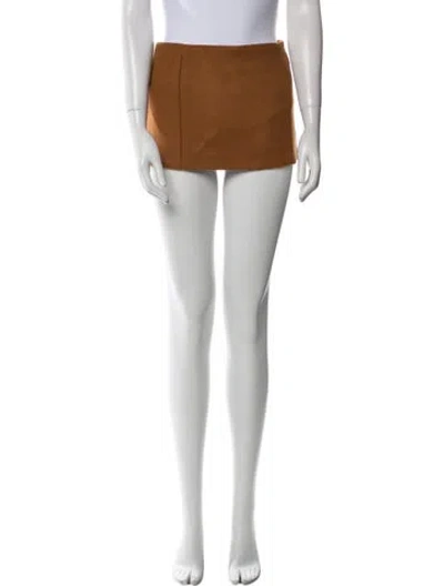 Pre-owned Lirika Matoshi Mini Skirt In Brown