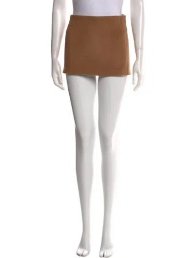 Pre-owned Lirika Matoshi Mini Skirt In Brown