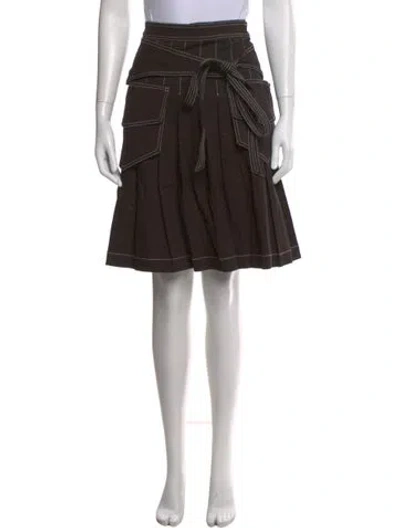 Pre-owned Lirika Matoshi Mini Skirt In Brown