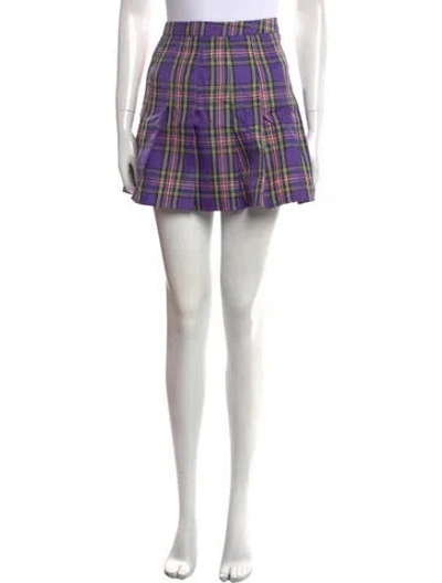 Pre-owned Lirika Matoshi Plaid Print Mini Skirt In Multi