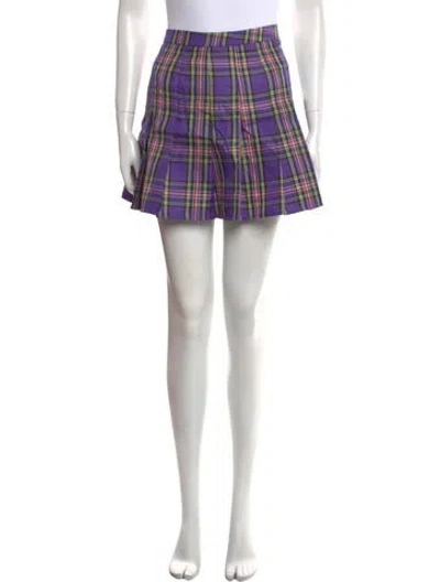 Pre-owned Lirika Matoshi Plaid Print Mini Skirt In Multi