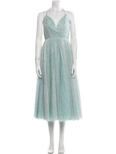 Pre-owned Lirika Matoshi Polka Dot Print Long Dress In Multi