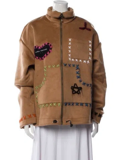 Pre-owned Lirika Matoshi Printed Jacket In Brown