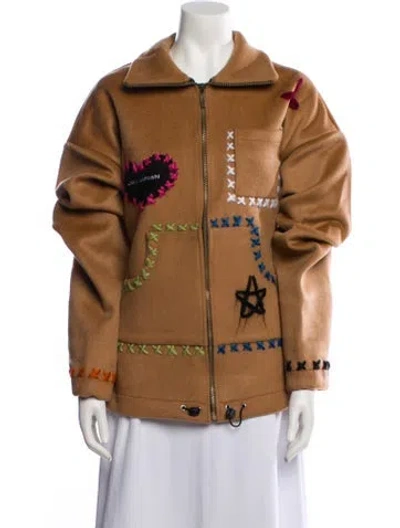 Pre-owned Lirika Matoshi Printed Jacket In Brown