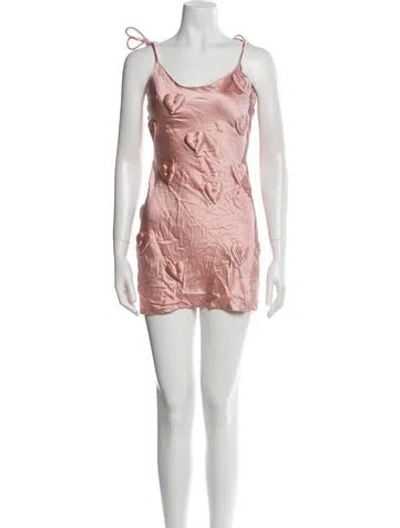 Pre-owned Lirika Matoshi Printed Mini Dress In Pink