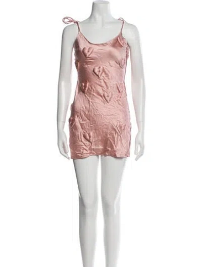 Pre-owned Lirika Matoshi Printed Mini Dress In Pink