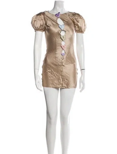 Pre-owned Lirika Matoshi Printed Mini Dress W/ Tags In Neutral