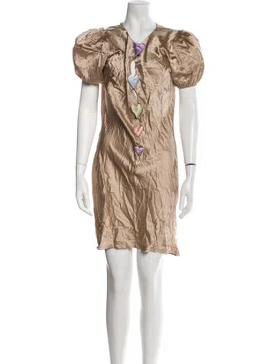 Pre-owned Lirika Matoshi Printed Mini Dress W/ Tags In Neutral