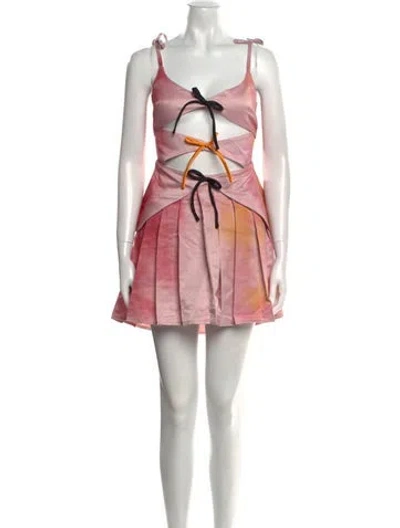 Pre-owned Lirika Matoshi Printed Mini Dress W/ Tags In Pink