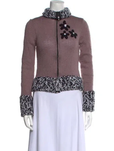 Pre-owned Lirika Matoshi Printed Mock Neck Sweater In Multi
