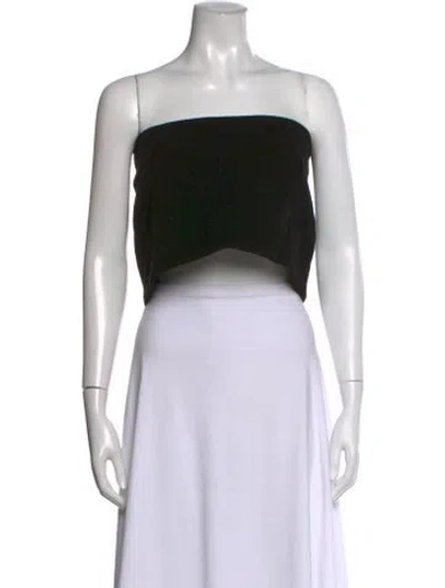 Pre-owned Lirika Matoshi Strapless Crop Top In Black