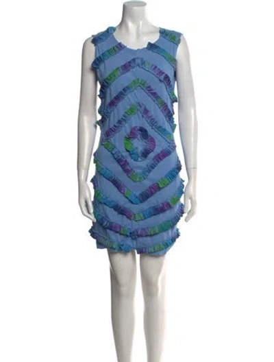 Pre-owned Lirika Matoshi Striped Mini Dress W/ Tags In Blue