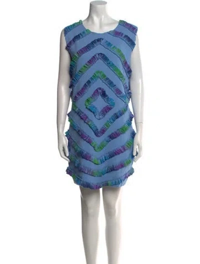 Pre-owned Lirika Matoshi Striped Mini Dress W/ Tags In Blue