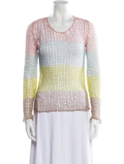 Pre-owned Lirika Matoshi Striped Scoop Neck Sweater W/ Tags In Multi