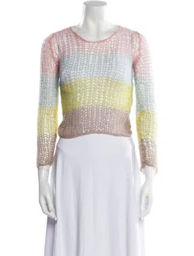 Pre-owned Lirika Matoshi Striped Scoop Neck Sweater W/ Tags In Multi