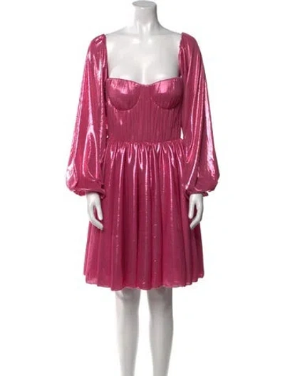 Pre-owned Lirika Matoshi V-neck Mini Dress In Pink