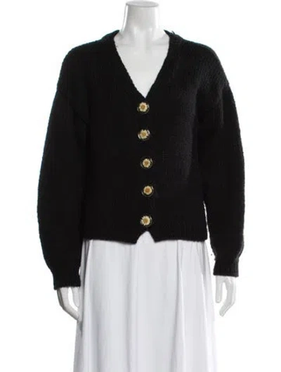 Pre-owned Lirika Matoshi V-neck Sweater In Black