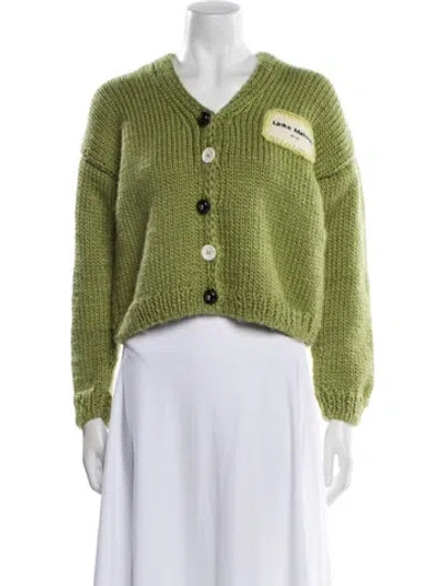 Pre-owned Lirika Matoshi V-neck Sweater In Green