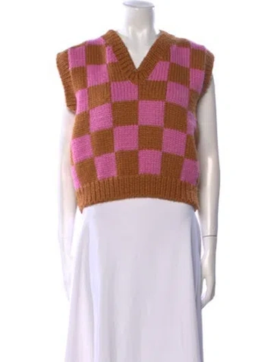 Pre-owned Lirika Matoshi Wool Printed Sweater In Neutral